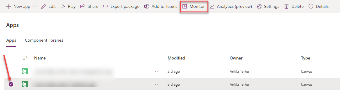 Using Power Apps Monitor to debug other user’s session – terhoantila.com